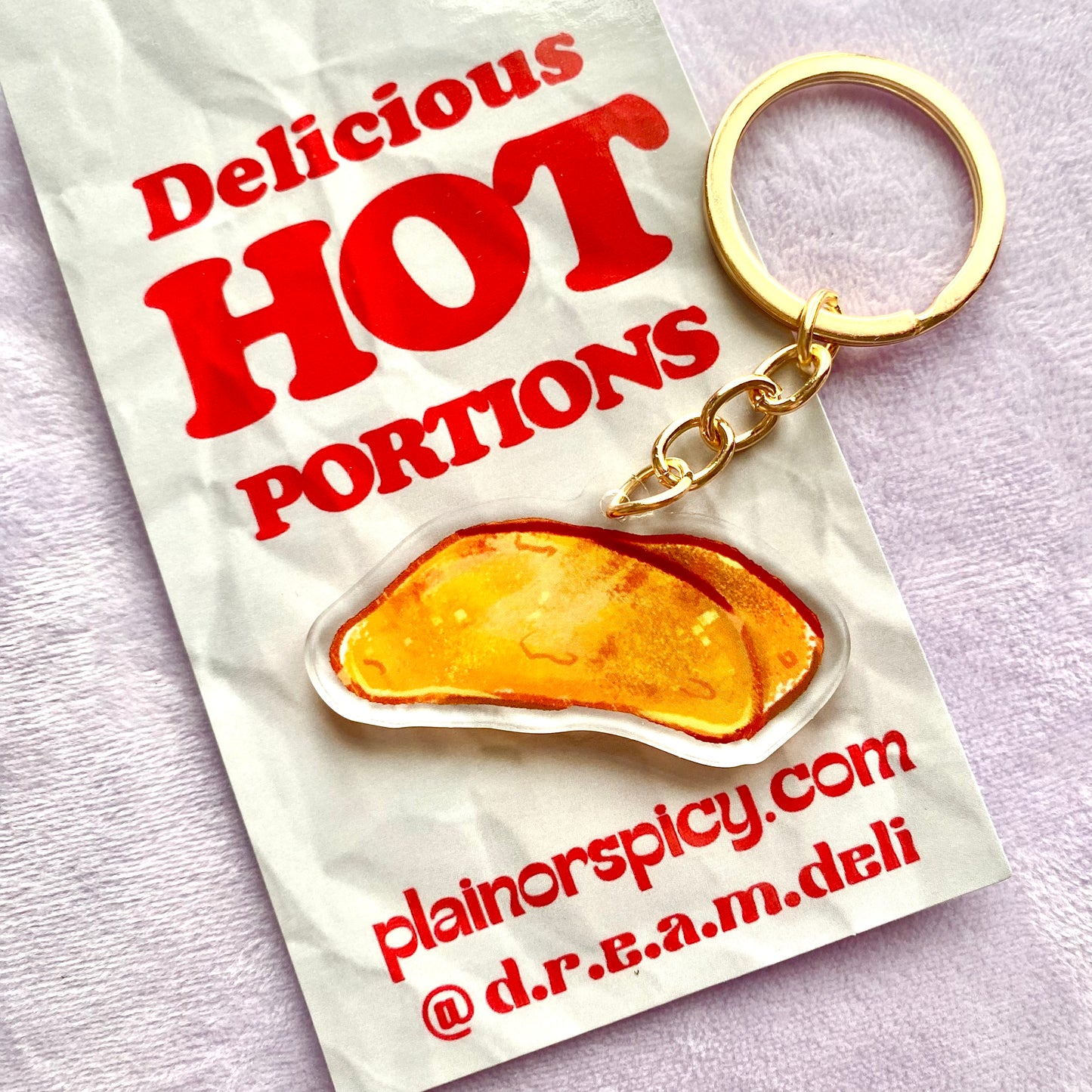 delicious hot wedge keyring