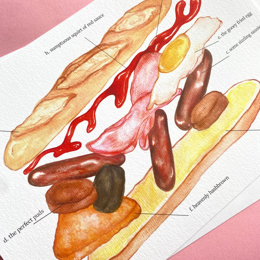 anatomy of a breakfast roll giclée print