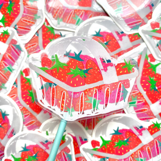 strawberry punnet sticker